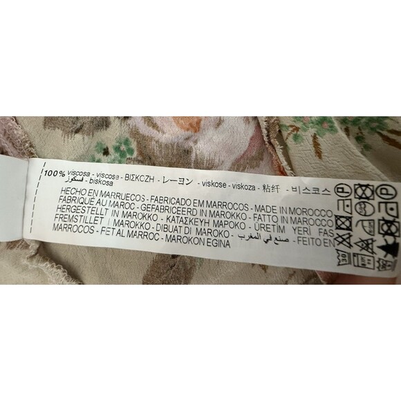 Zara Cream Floral Print Maxi Dress Women Size S Long Sleeve Romantic Flowy Boho - Picture 11 of 16